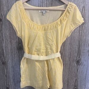 American Eagle Outfitters Yellow Scoop Neck with sash 2010's Vintage Size L